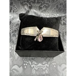 Vintage Silverware Bracelet, Pattrn Jasmine, 1939, Oneida Silver, Breast Cancer